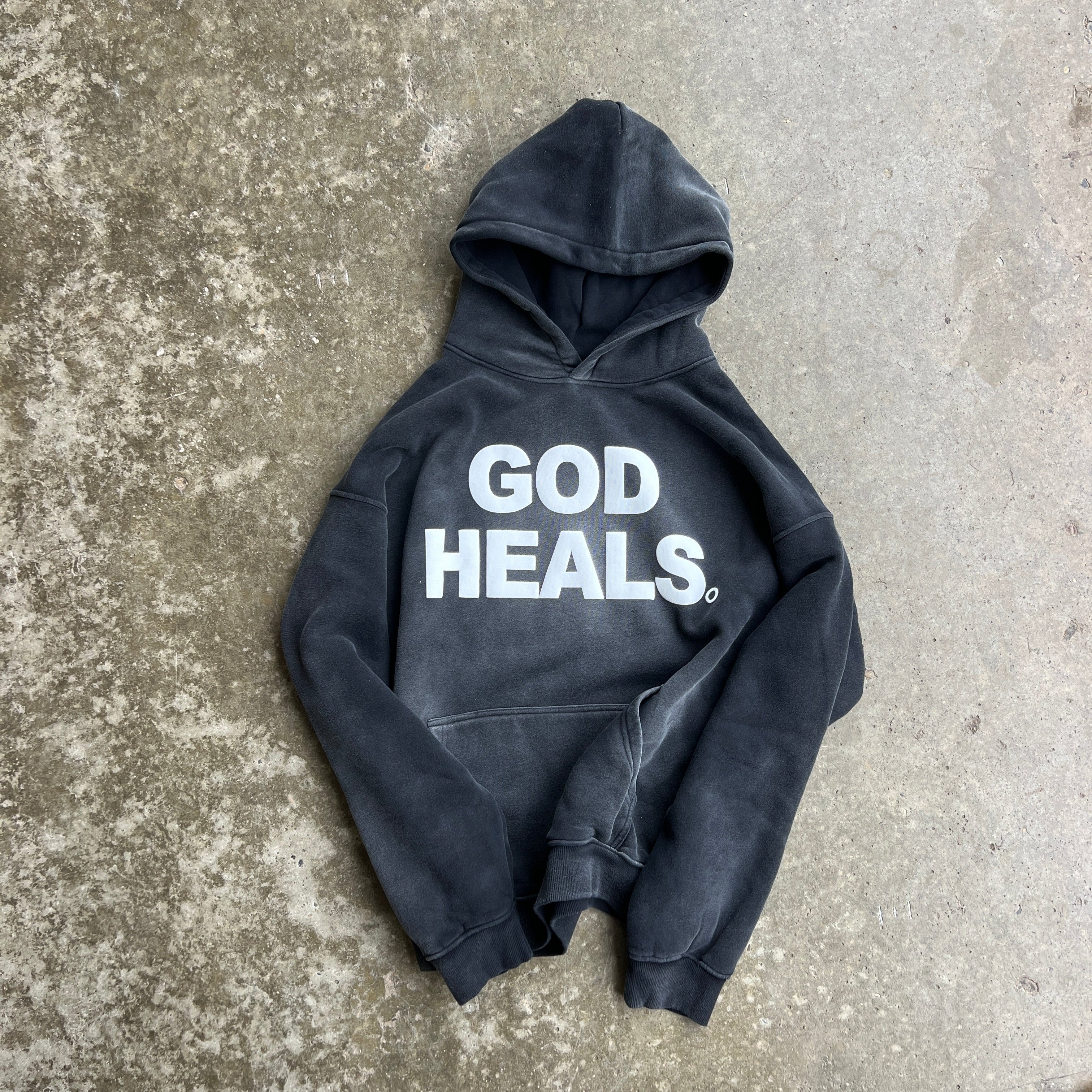 God Hoodie Washed Black