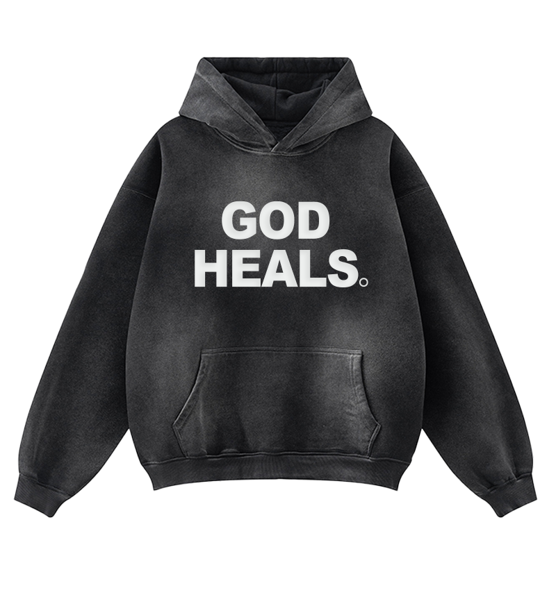 God Hoodie Washed Black