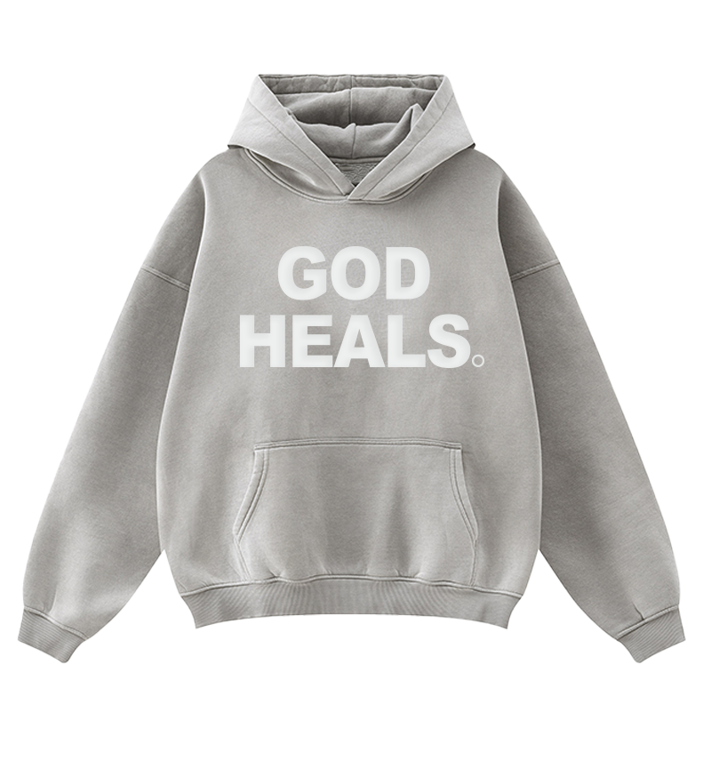 God Hoodie Washed Light Grey